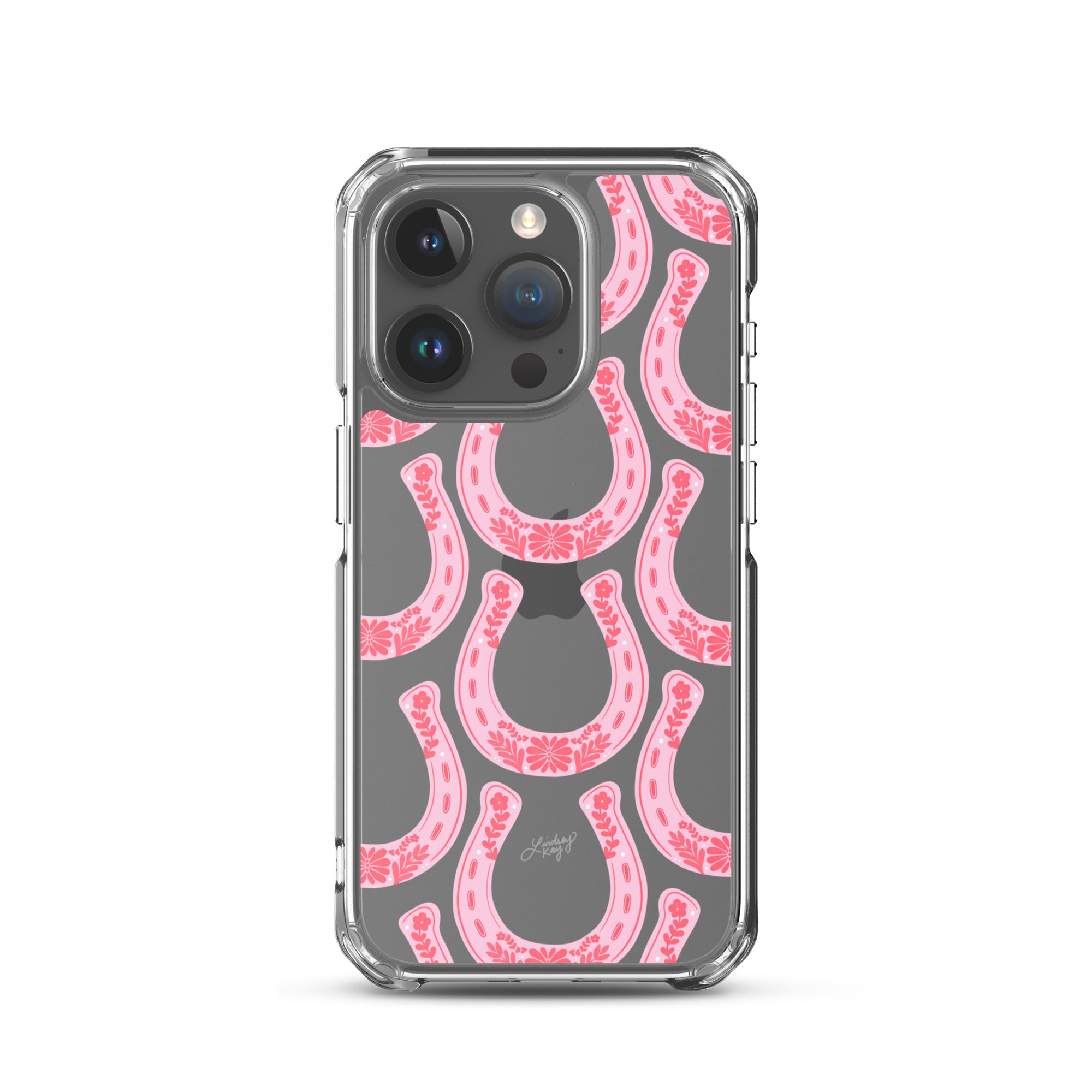 Pink Floral Horseshoe Illustration - Clear Case for iPhone®