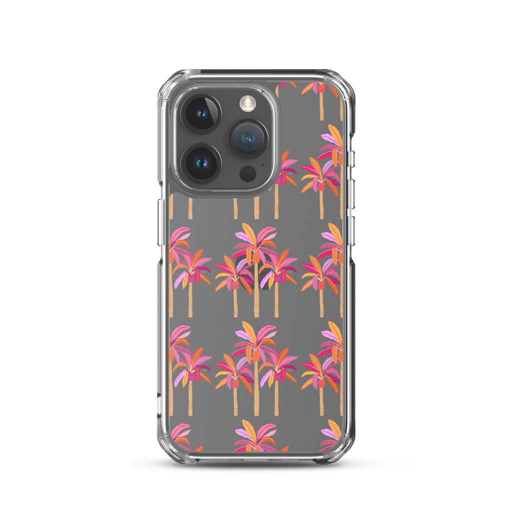 Palm Trees Illustration (Warm Palette) - Clear Case for iPhone®