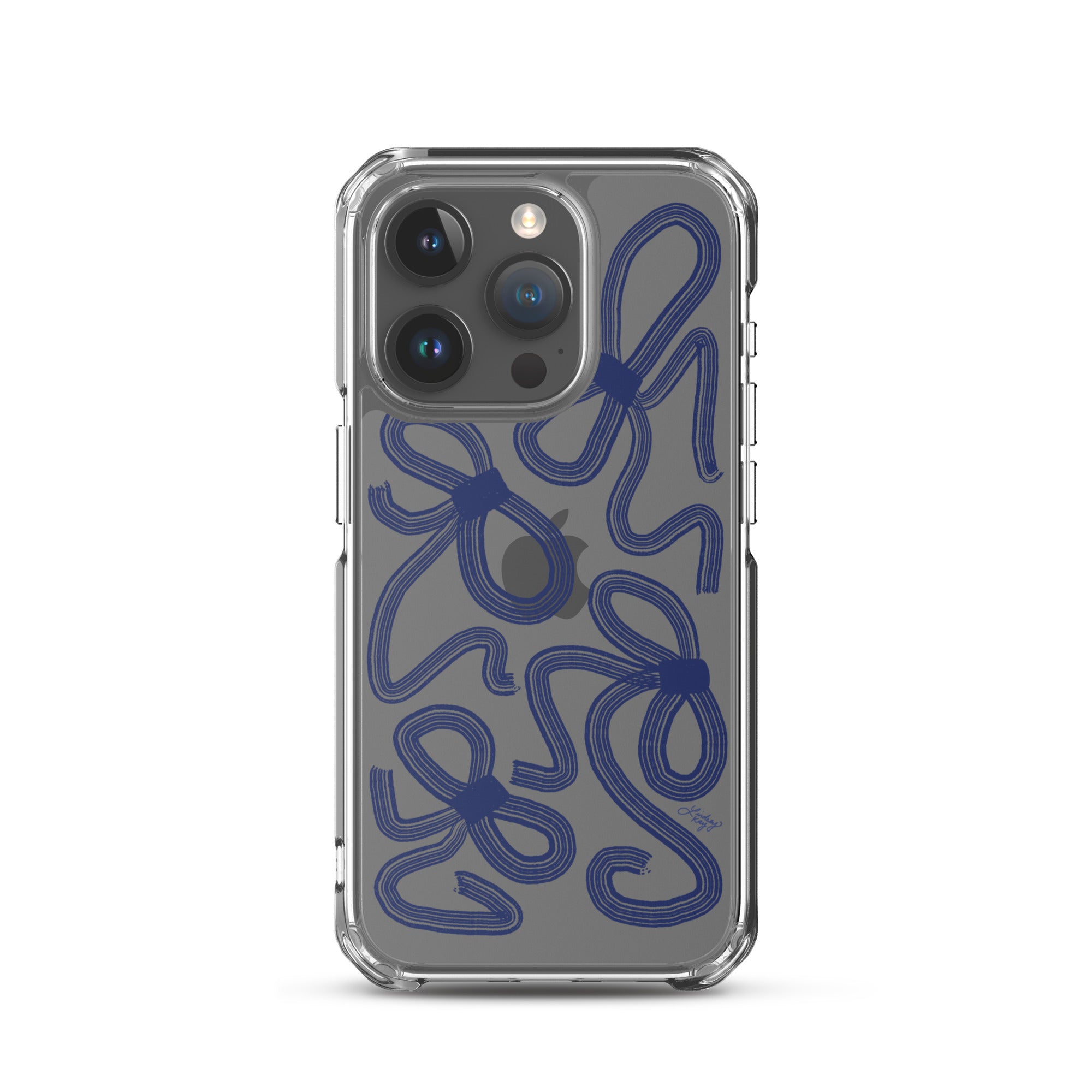 Navy Ribbons Illustration - Clear Case for iPhone®