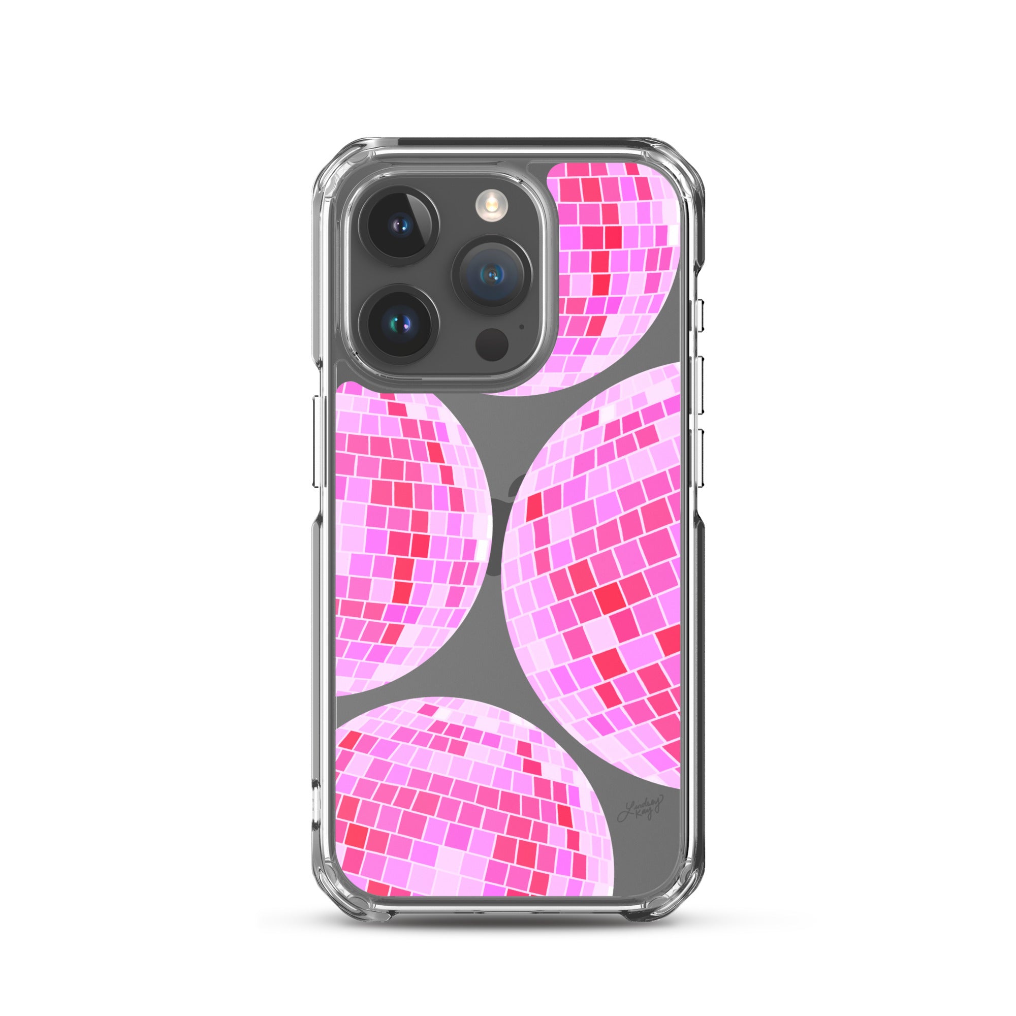 Boules Disco Rose Vif - Étui Transparent pour iPhone®