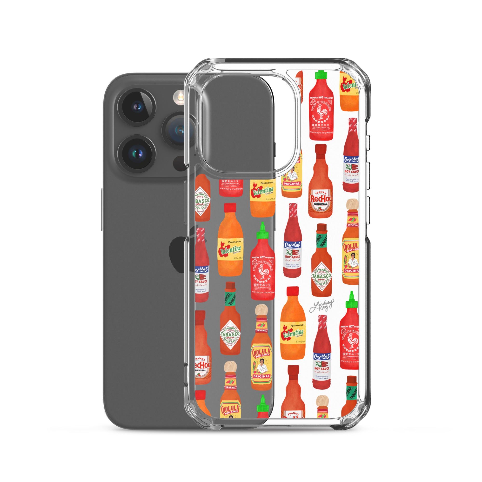 Hot Sauce Pattern Illustration - Clear Case for iPhone®
