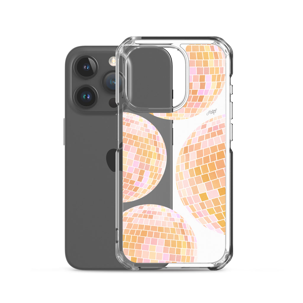 Yellow Disco Balls Illustration - Clear Case for iPhone®