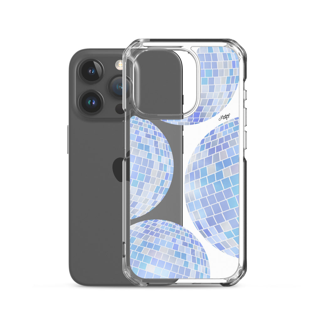 Blue Disco Balls Illustration - Clear Case for iPhone®