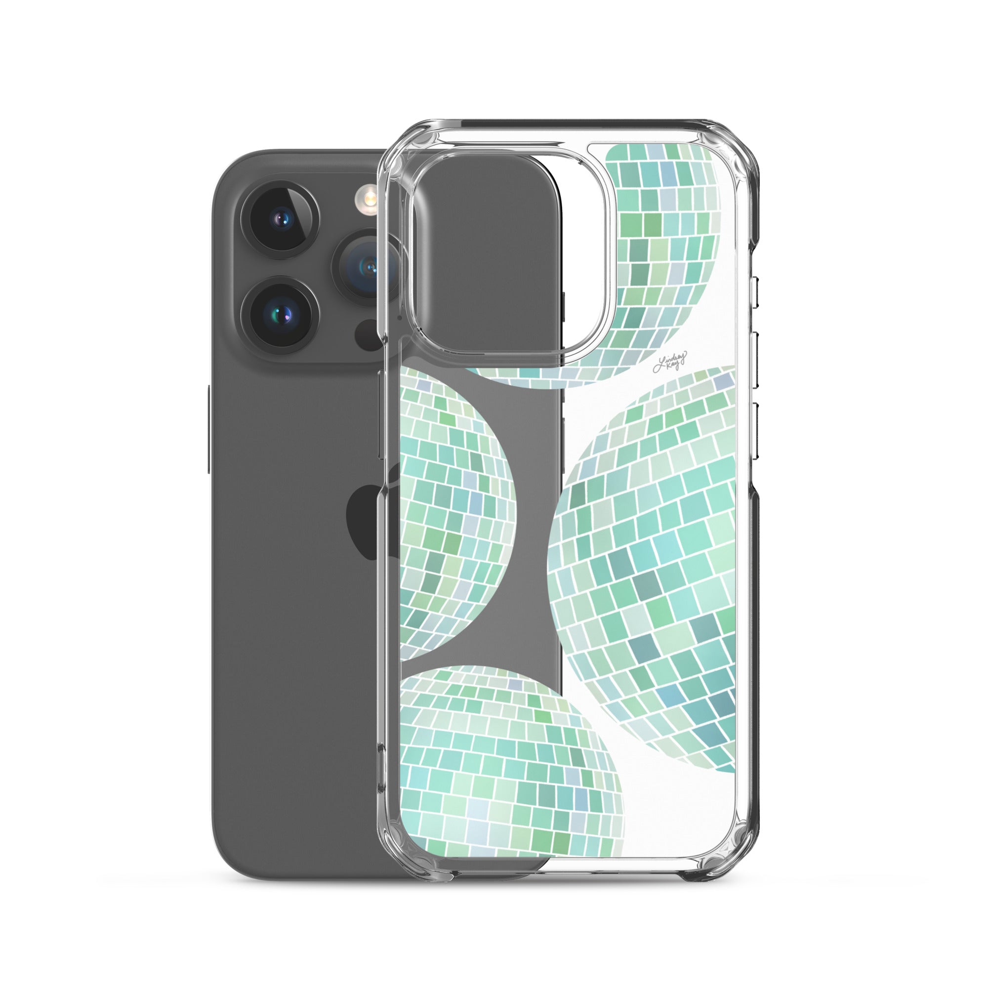 Green Disco Balls Illustration - Clear Case for iPhone®