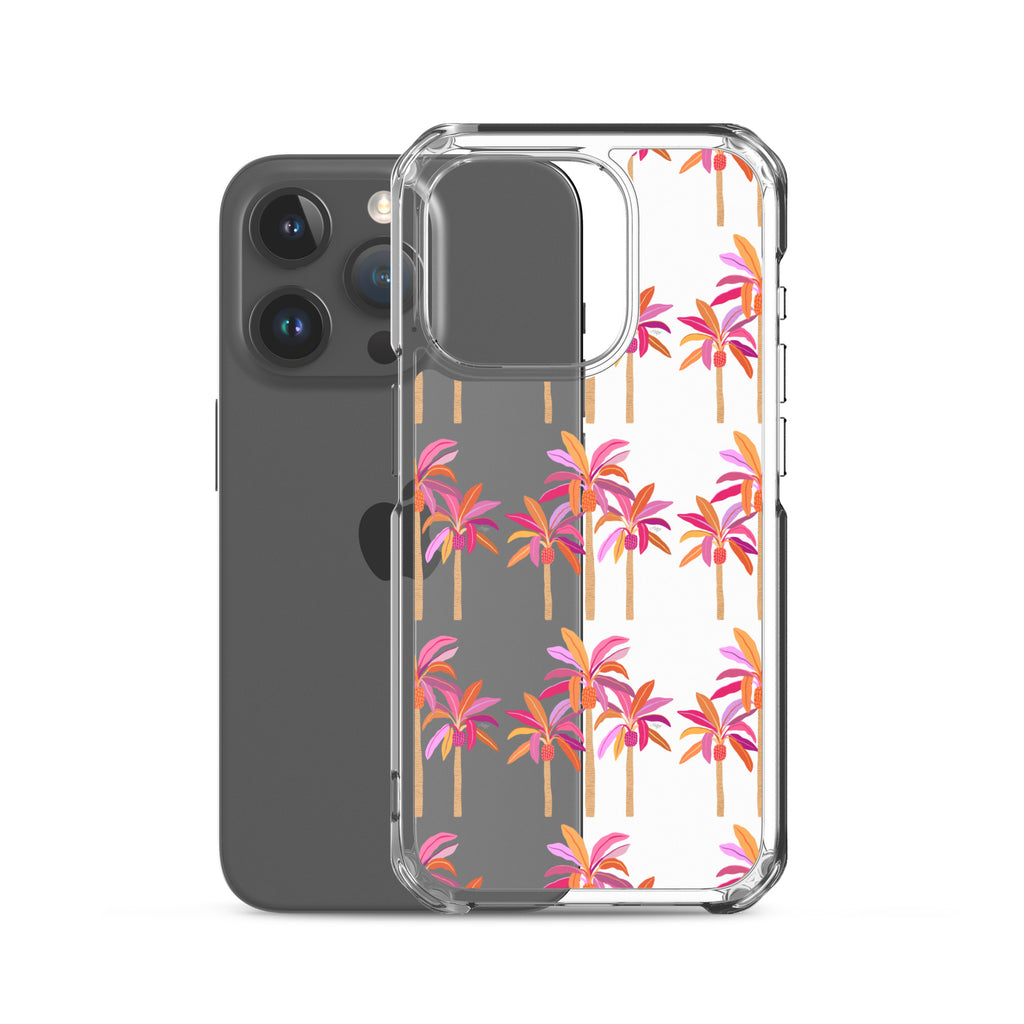 Palm Trees Illustration (Warm Palette) - Clear Case for iPhone®