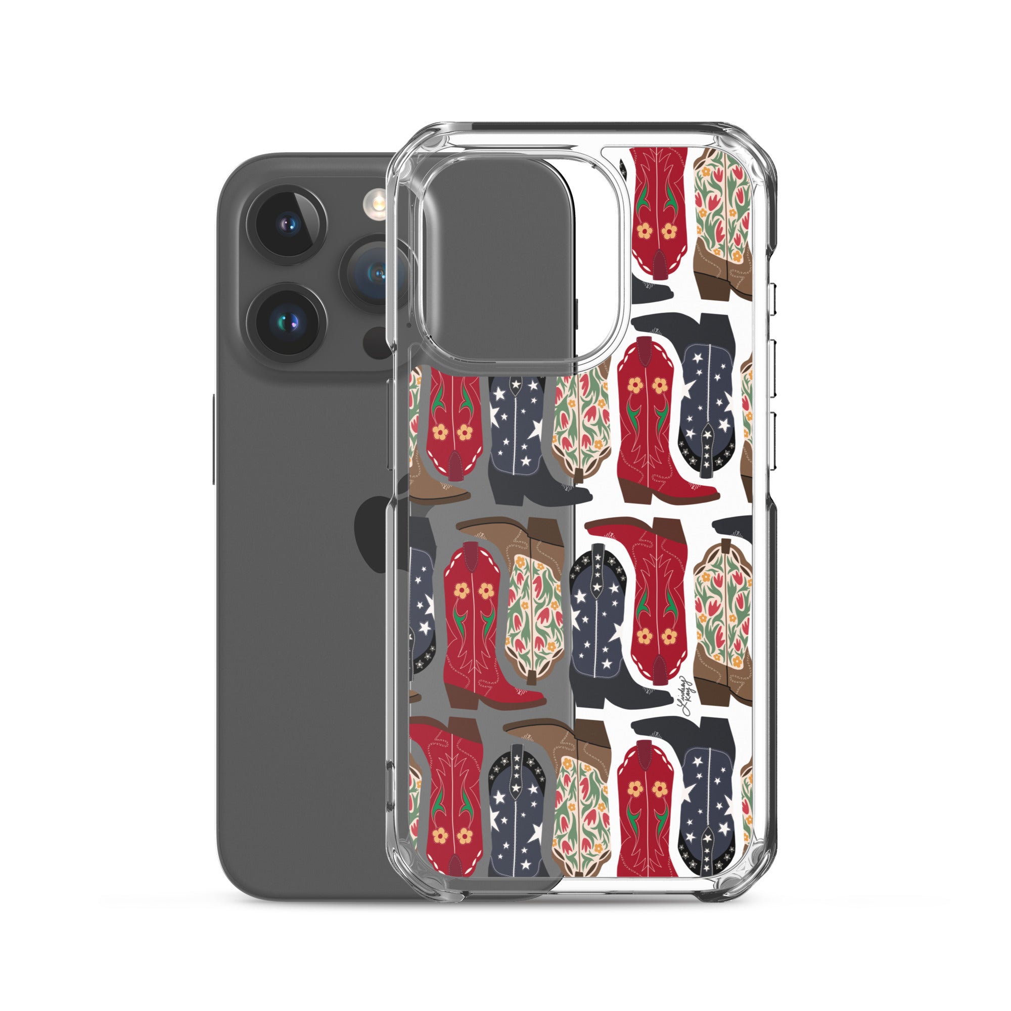 Ilustración de botas de vaquero - Funda transparente para iPhone®