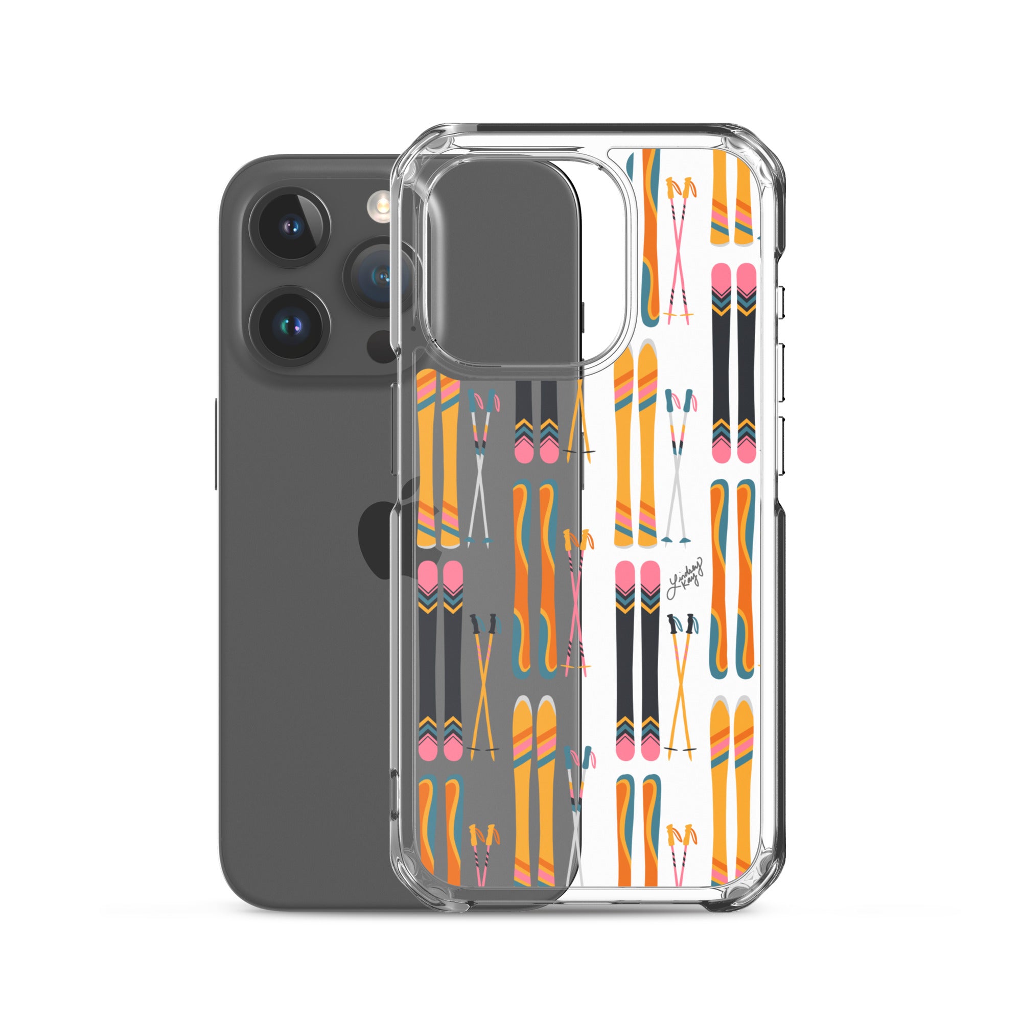 Skis and Poles Patterned - Clear Case for iPhone®
