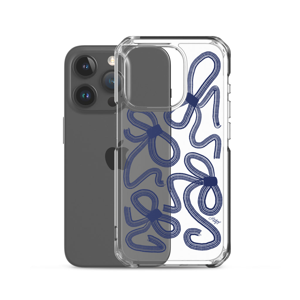 Navy Ribbons Illustration - Clear Case for iPhone®