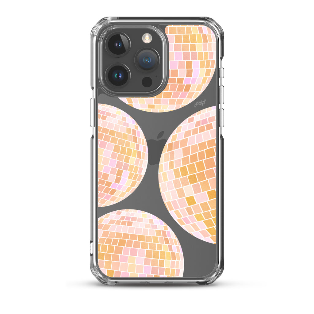 Yellow Disco Balls Illustration - Clear Case for iPhone®