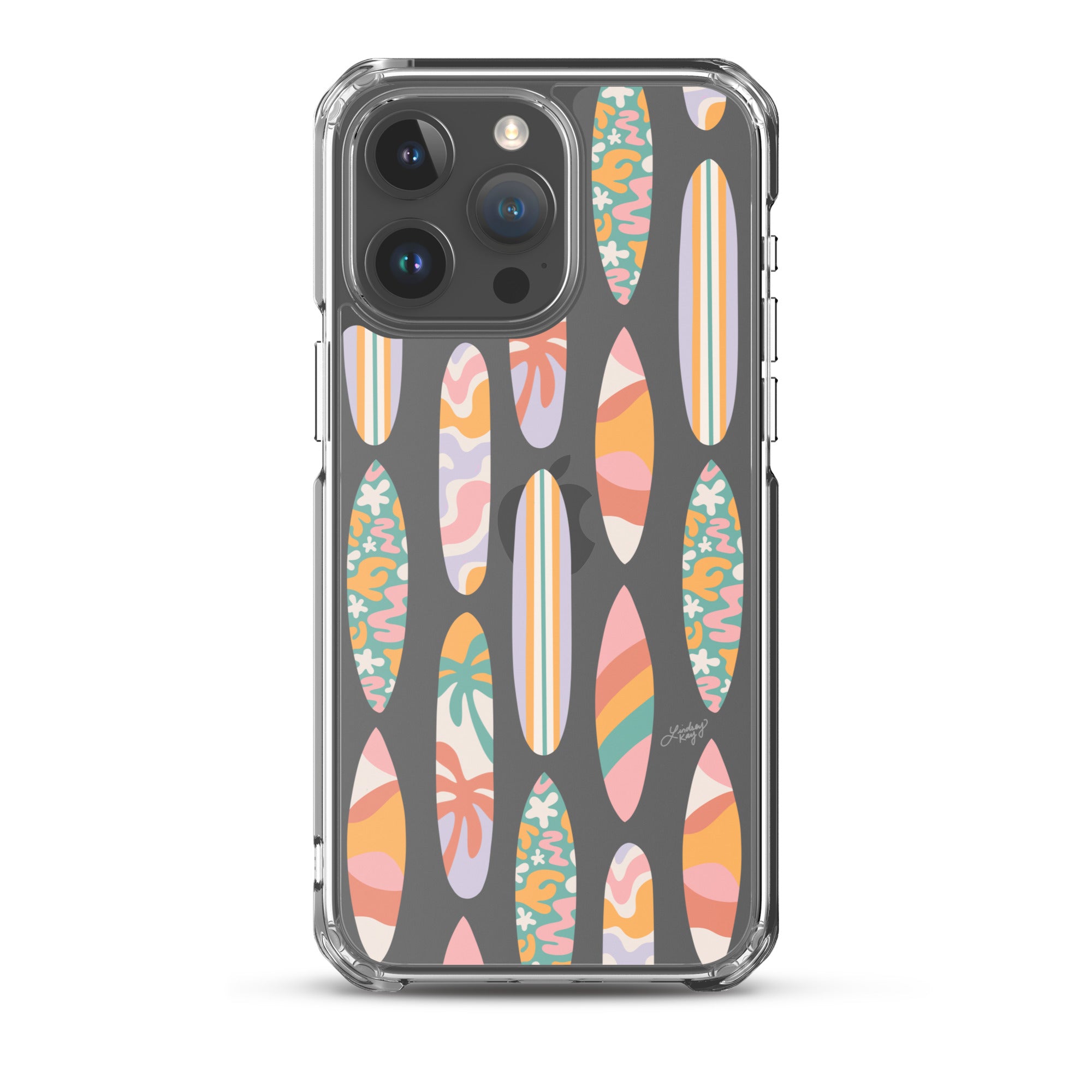 Patrón de ilustración de tablas de surf - Transparente Funda para iPhone®