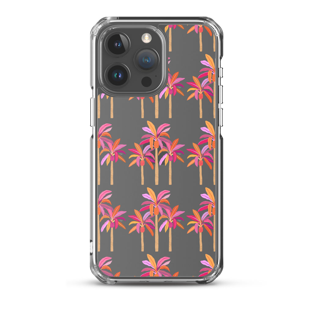 Palm Trees Illustration (Warm Palette) - Clear Case for iPhone®
