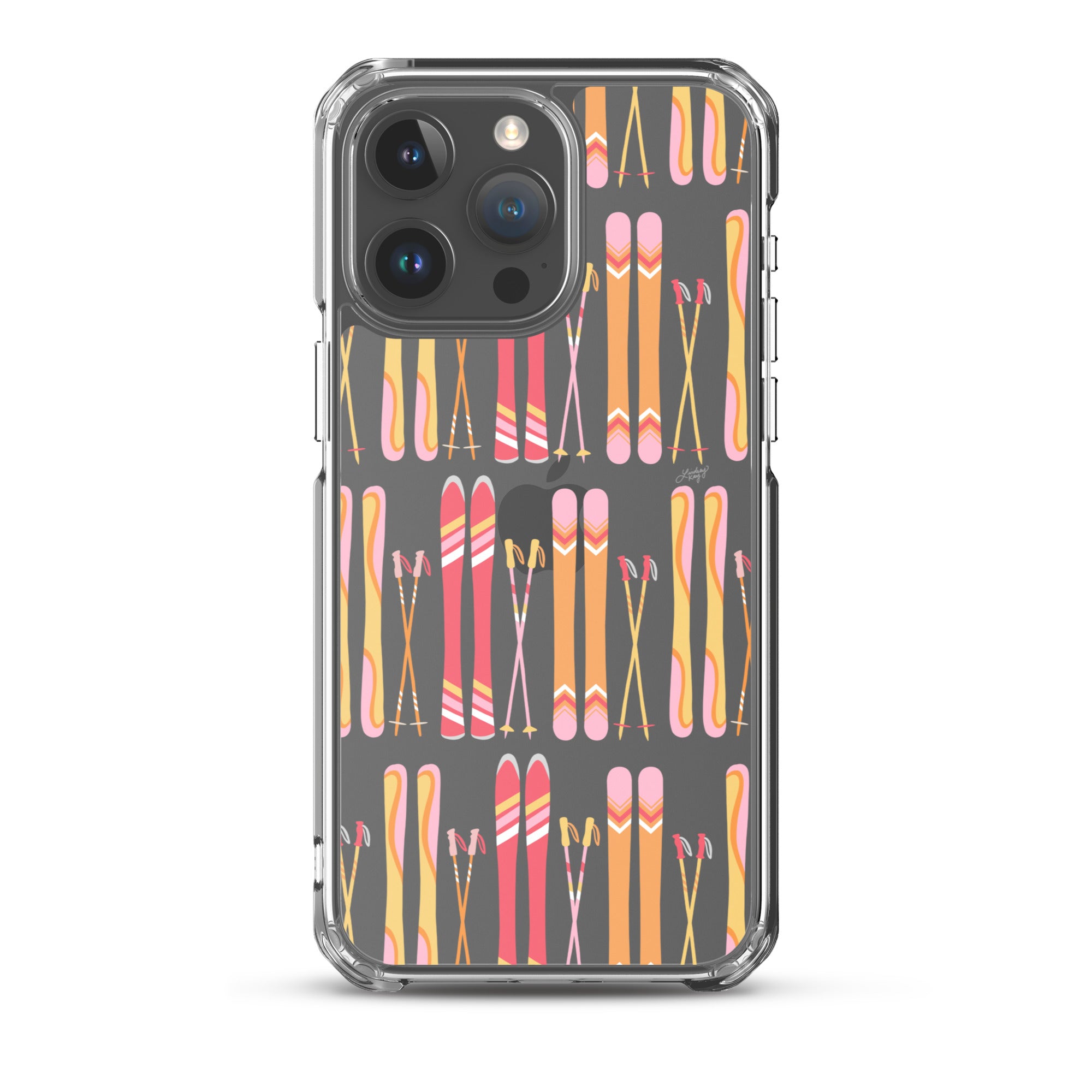 Ilustración de esquí (paleta cálida) - Funda transparente para iPhone®