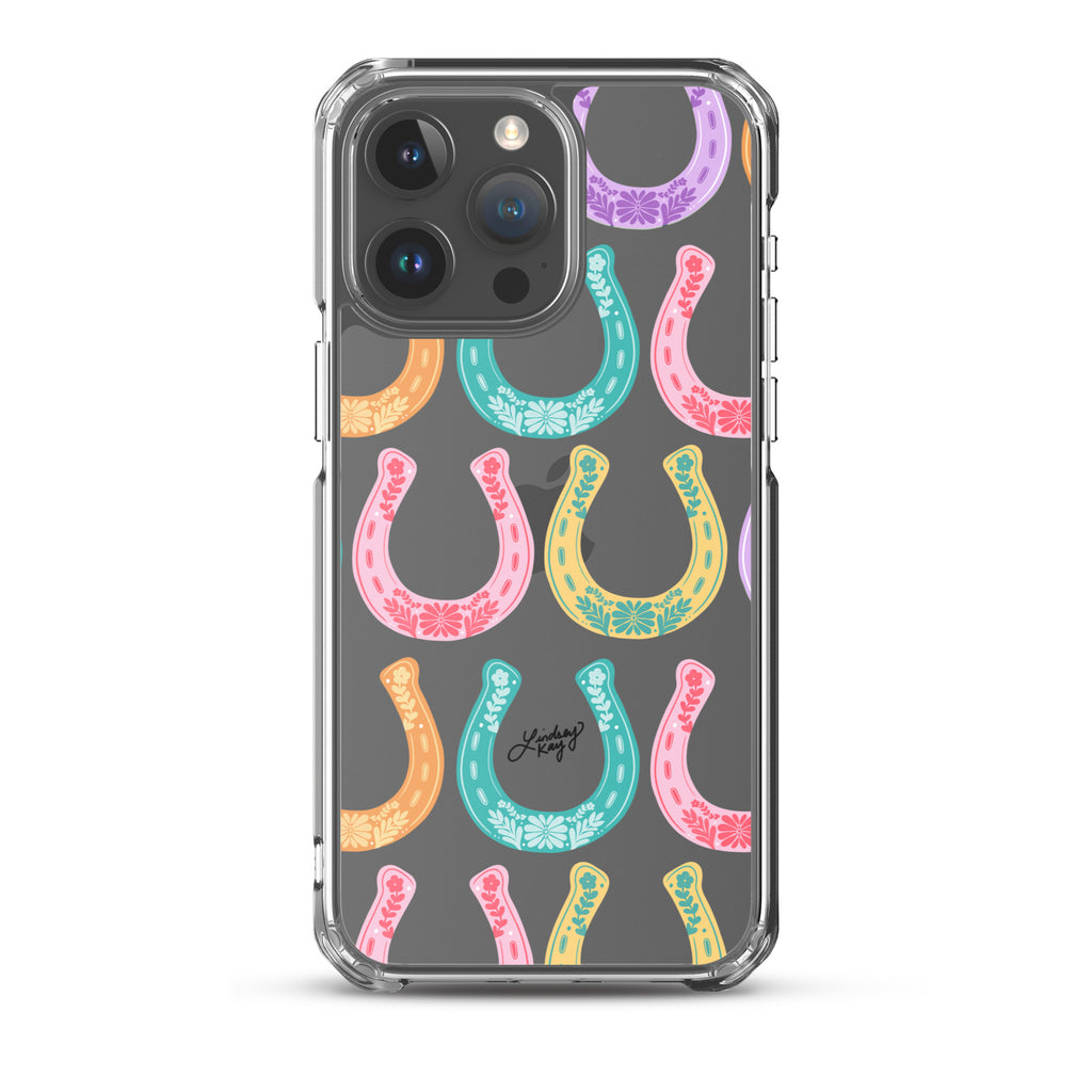 Colorful Horseshoe Illustration Pattern - Clear Case for iPhone®