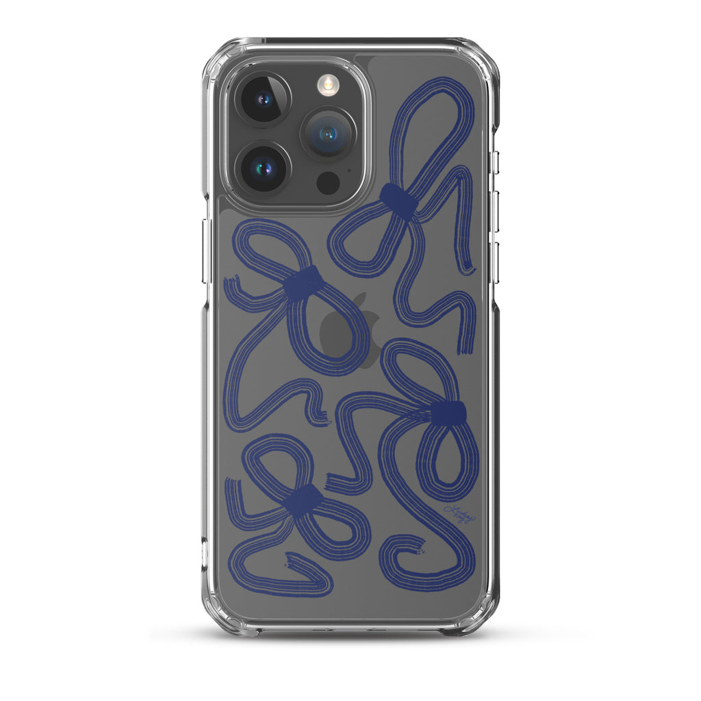 Navy Ribbons Illustration - Clear Case for iPhone®