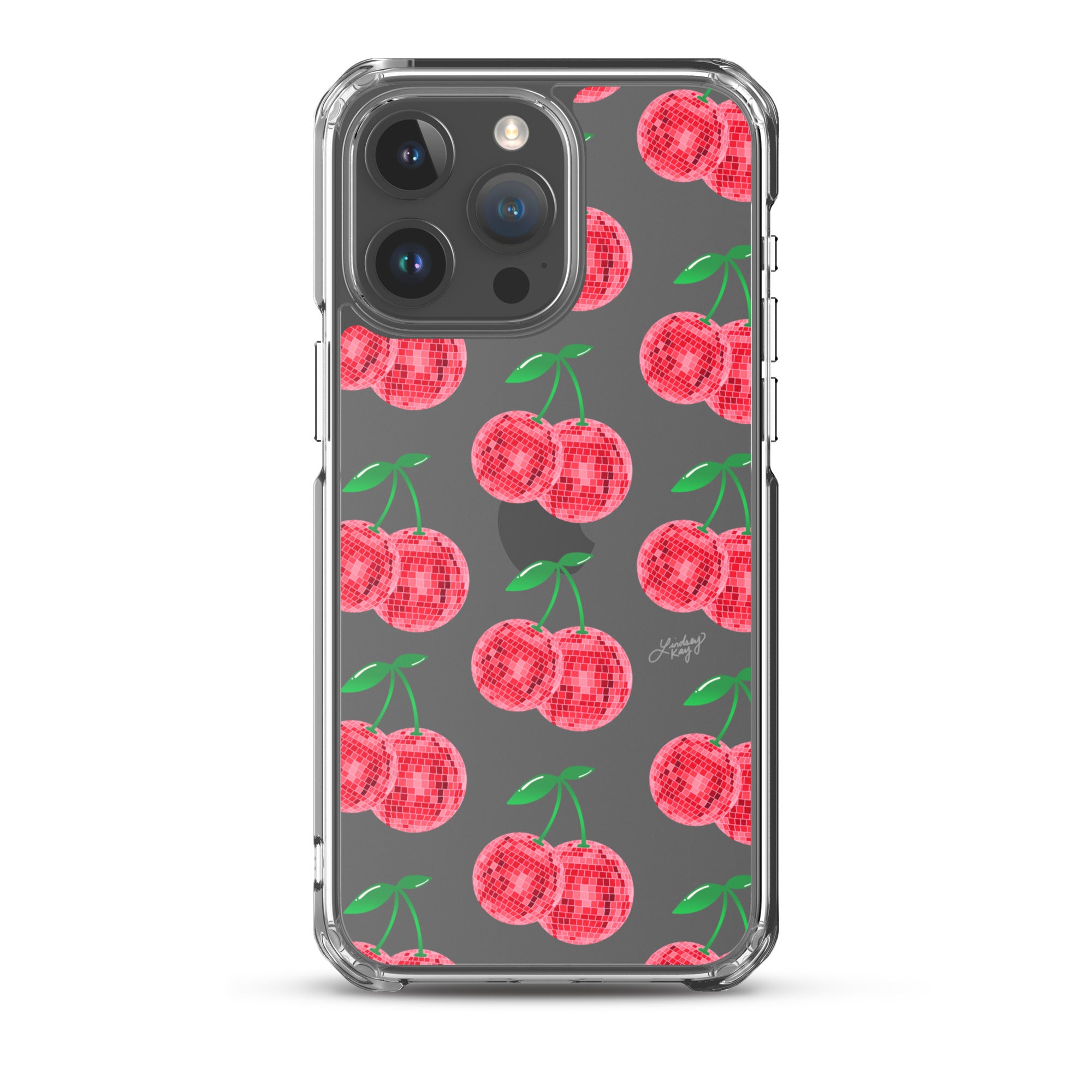 Red Disco Ball Cherries - Clear Case for iPhone® - All iPhone Sizes 12, 13, 14, 15