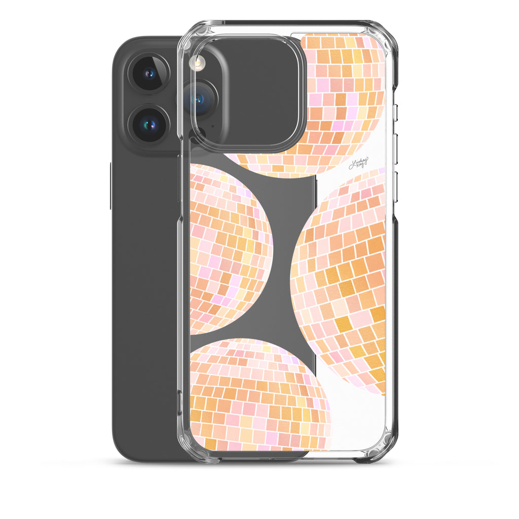 Yellow Disco Balls Illustration - Clear Case for iPhone®