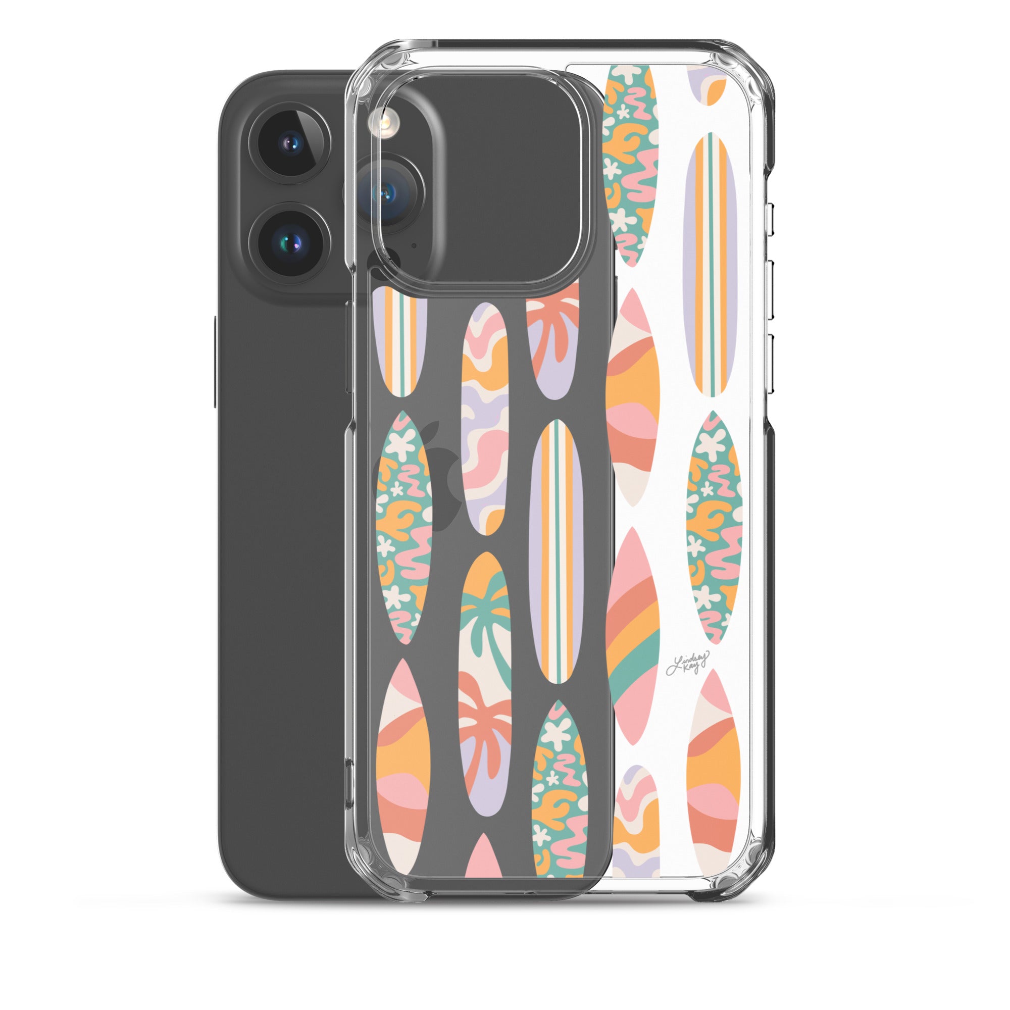 Patrón de ilustración de tablas de surf - Transparente Funda para iPhone®