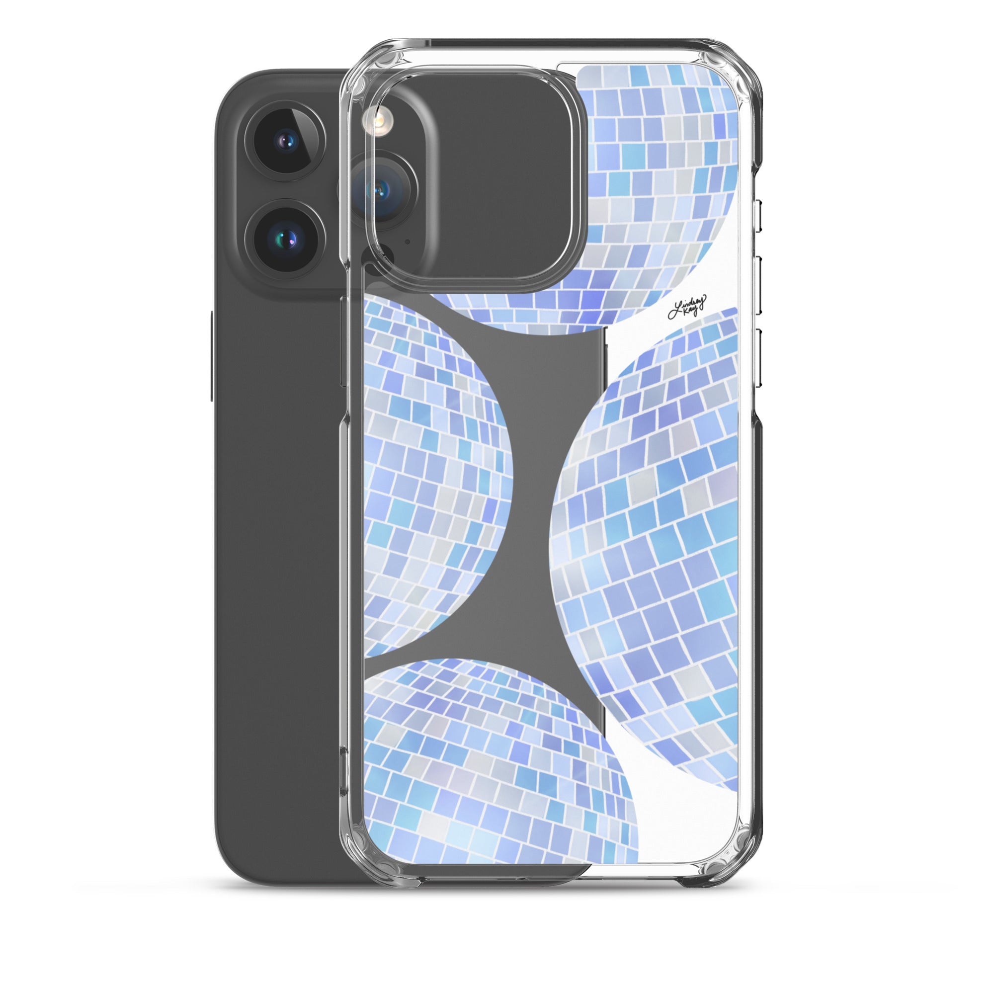 Ilustración de bolas de discoteca azules - Funda transparente para iPhone®
