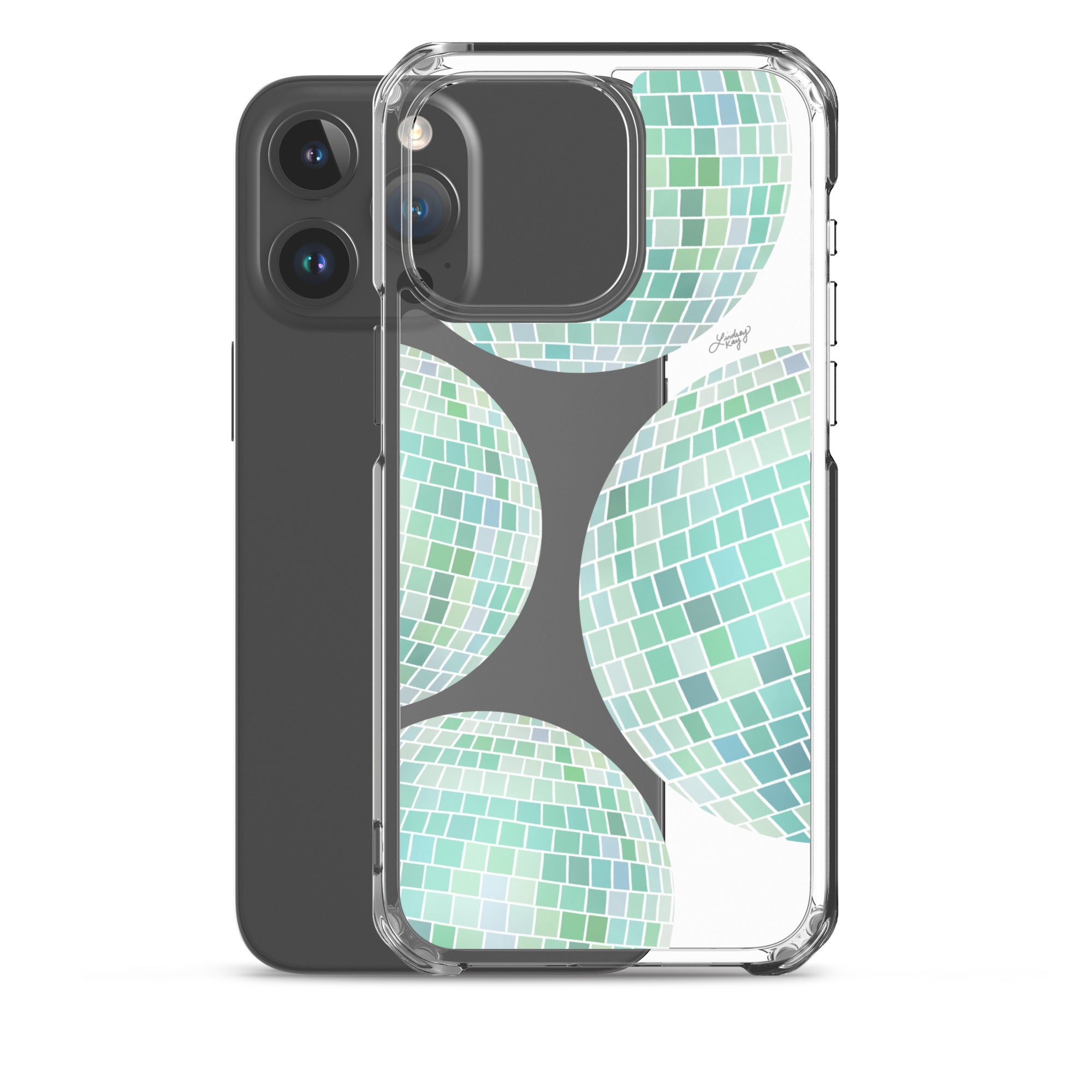 Green Disco Balls Illustration - Clear Case for iPhone®