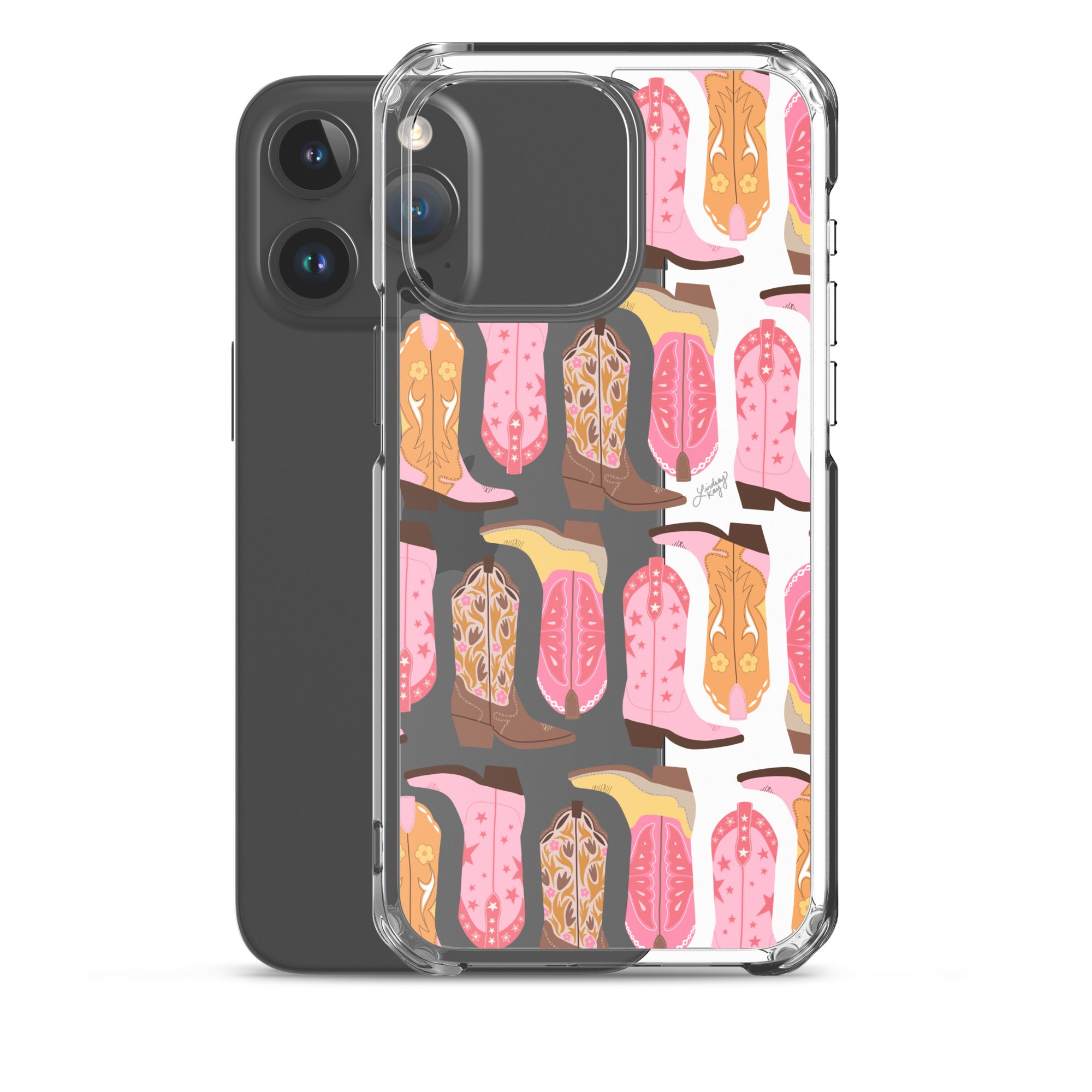 Ilustración de botas de vaquero (paleta cálida) - Funda transparente para iPhone®