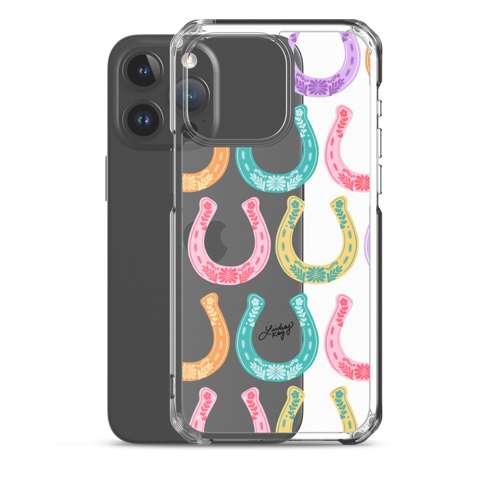 Colorful Horseshoe Illustration Pattern - Clear Case for iPhone®