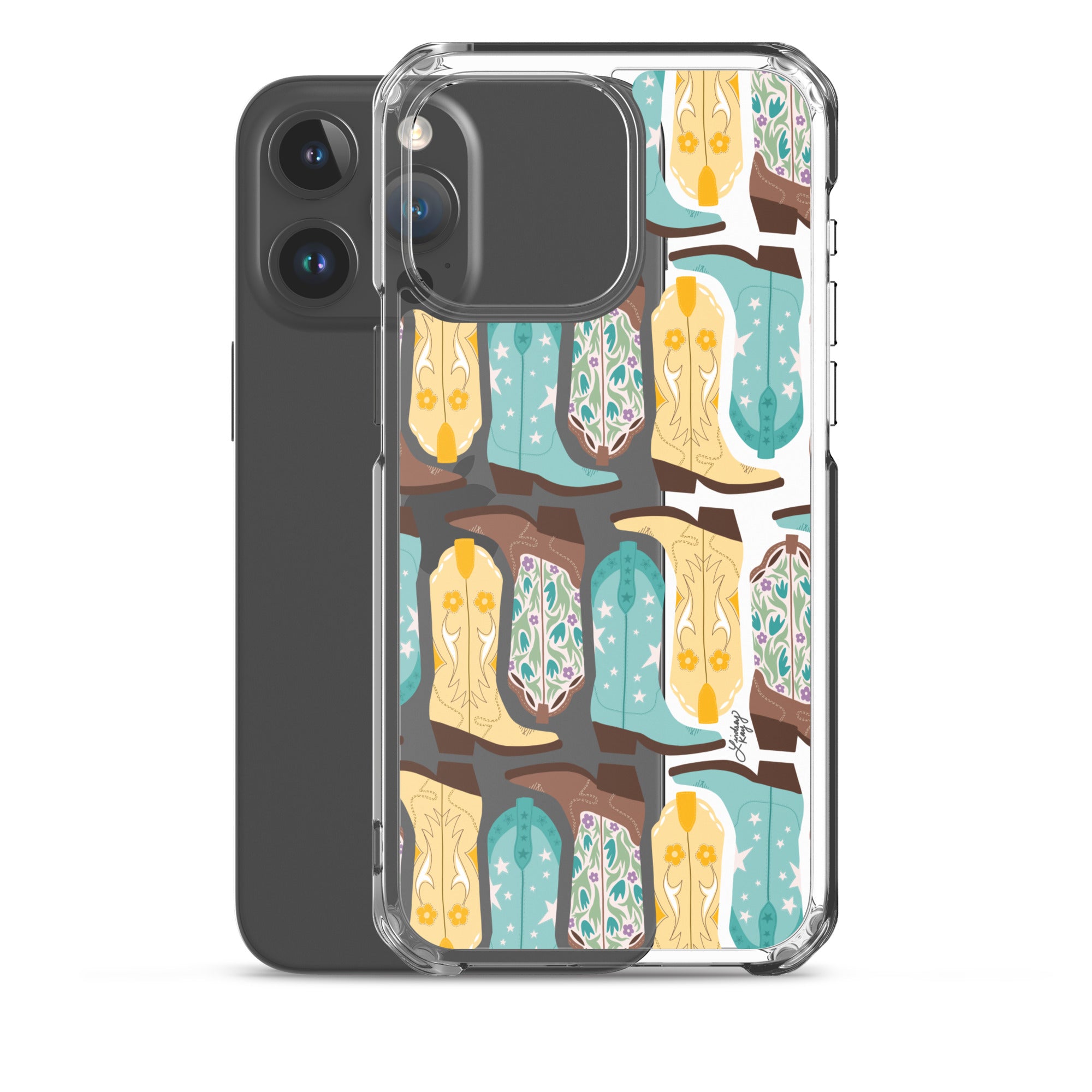 Ilustración de botas de vaquero - Funda transparente para iPhone®