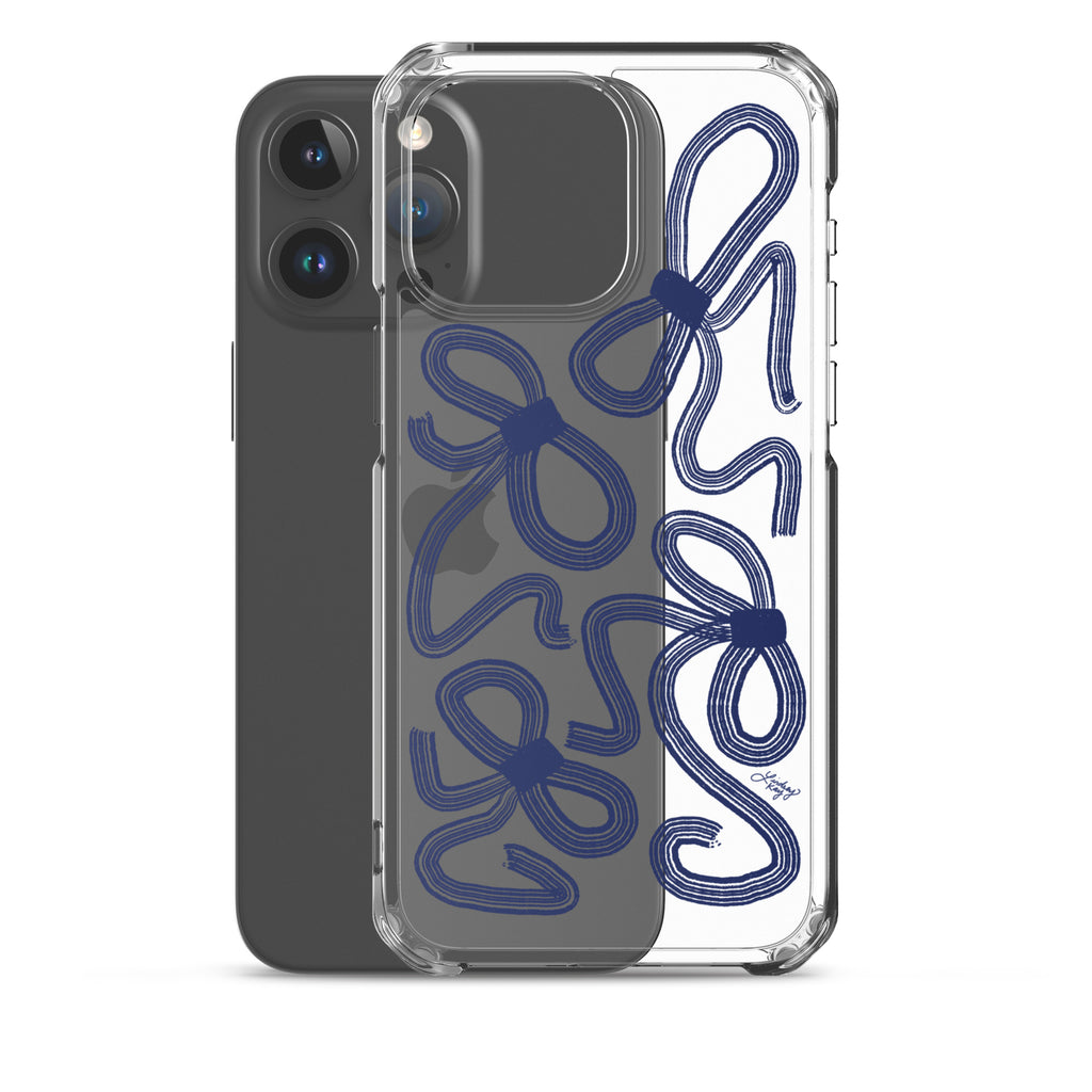 Navy Ribbons Illustration - Clear Case for iPhone®