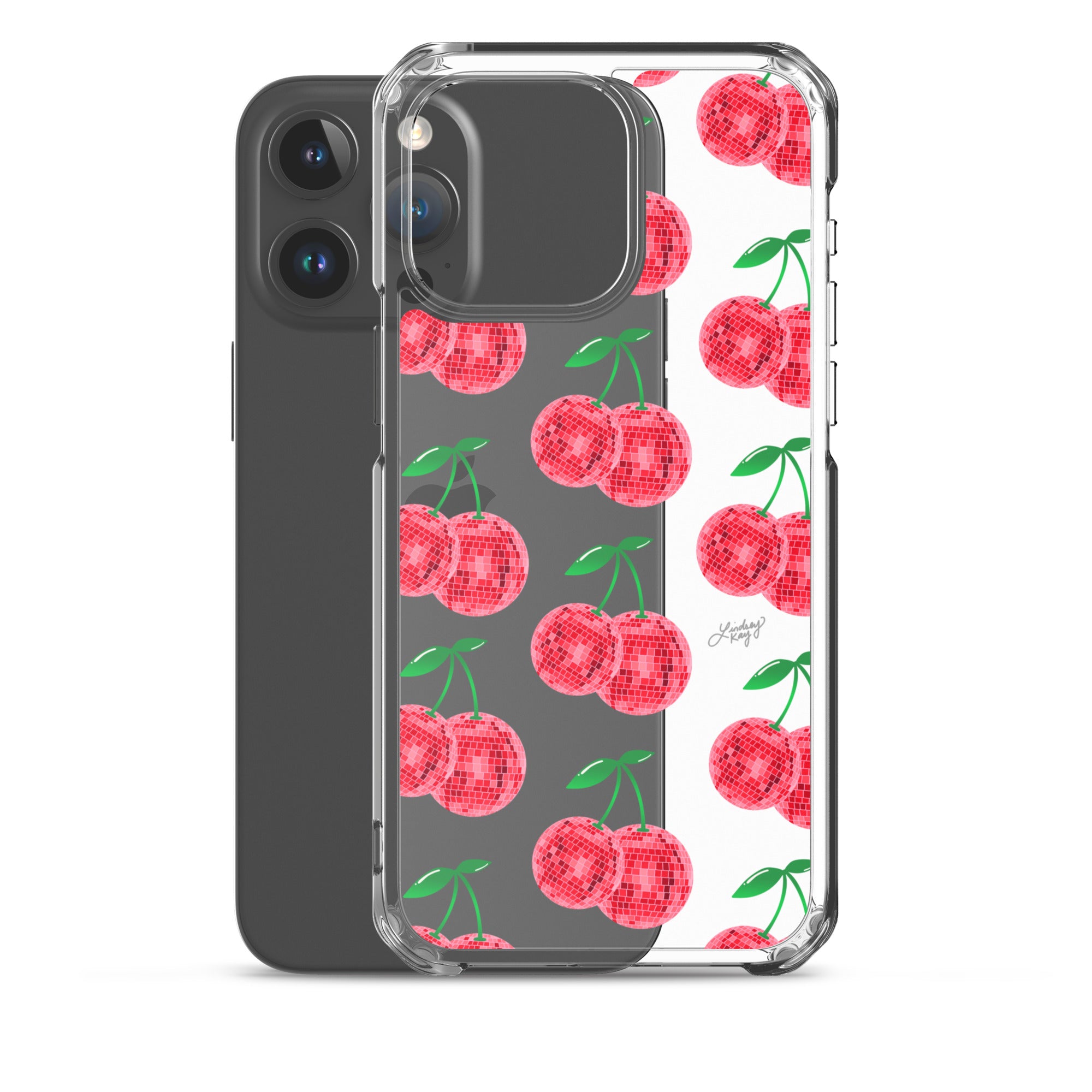 Red Disco Ball Cherries - Clear Case for iPhone® - All iPhone Sizes 12, 13, 14, 15