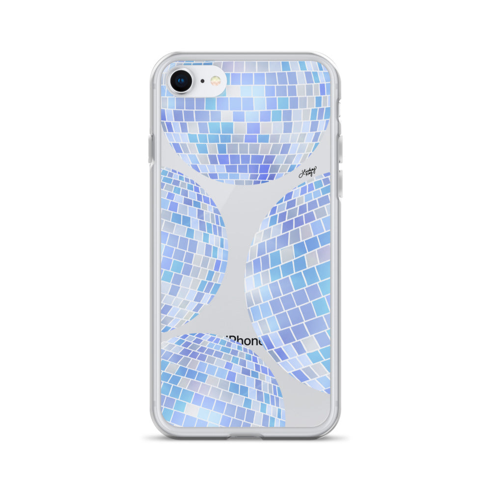 Blue Disco Balls Illustration - Clear Case for iPhone®