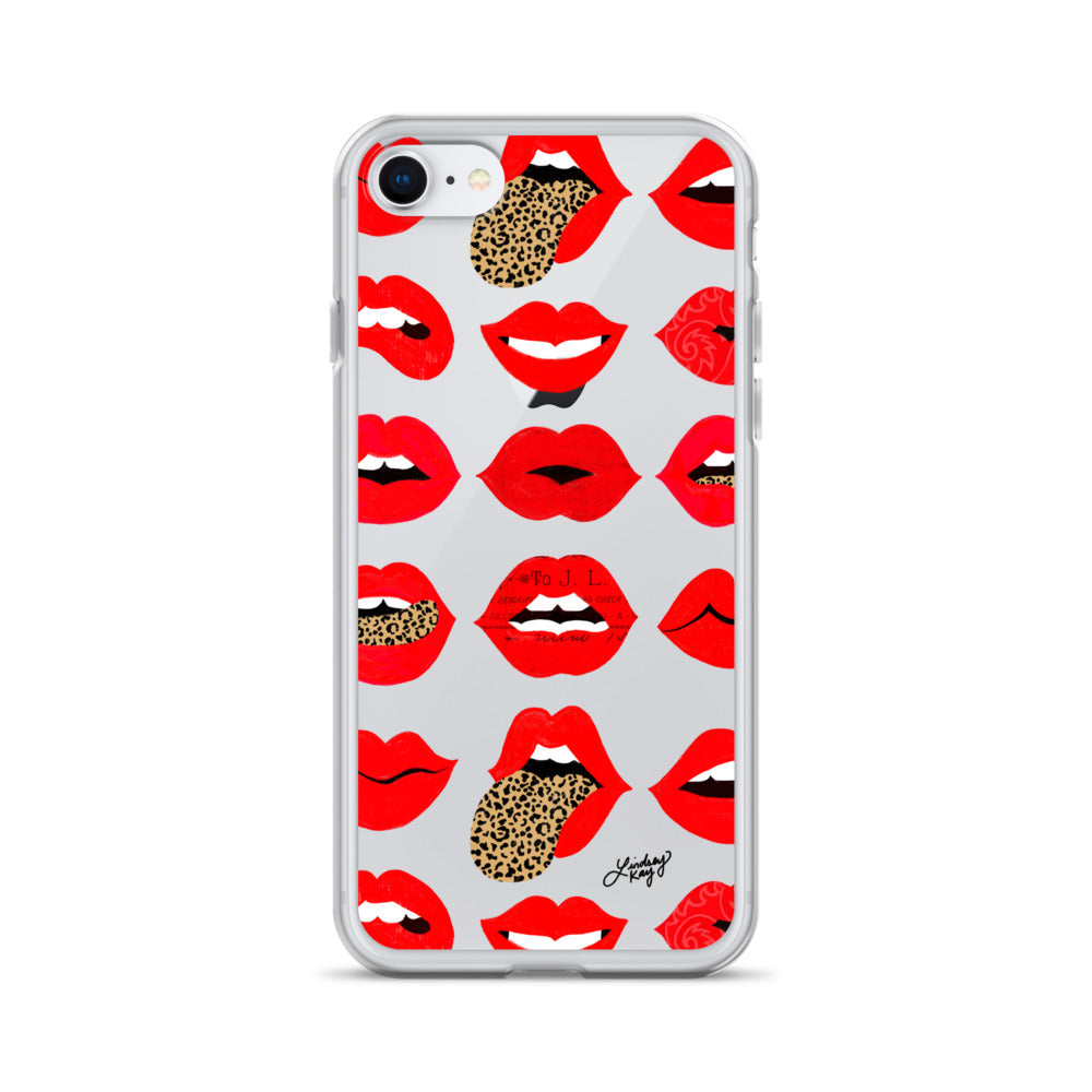 Labios de amor de leopardo - Funda transparente para iPhone®