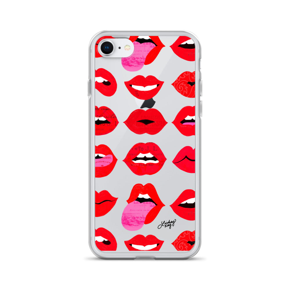 Labios rojos de amor - Funda transparente para iPhone®