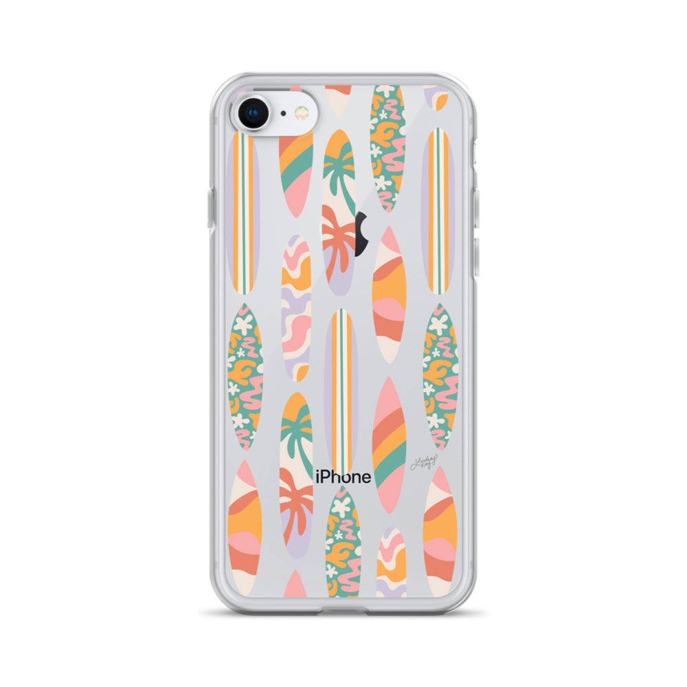 Modèle d'illustration de planches de surf - Coque transparente pour iPhone®