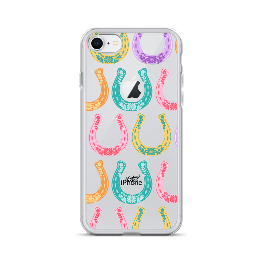 Colorful Horseshoe Illustration Pattern - Clear Case for iPhone®