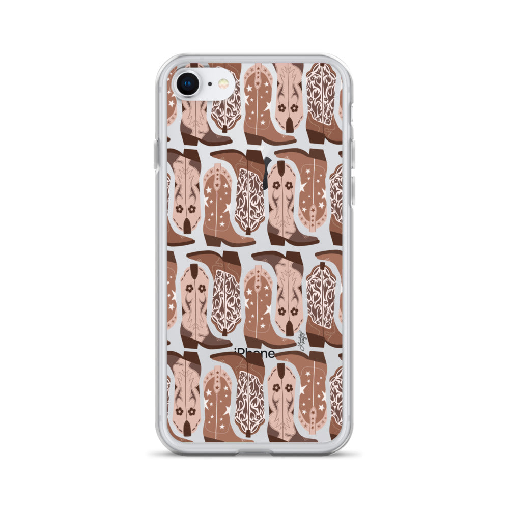 Ilustración de botas de vaquero - Funda transparente para iPhone®