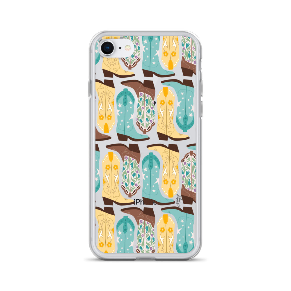 Ilustración de botas de vaquero - Funda transparente para iPhone®