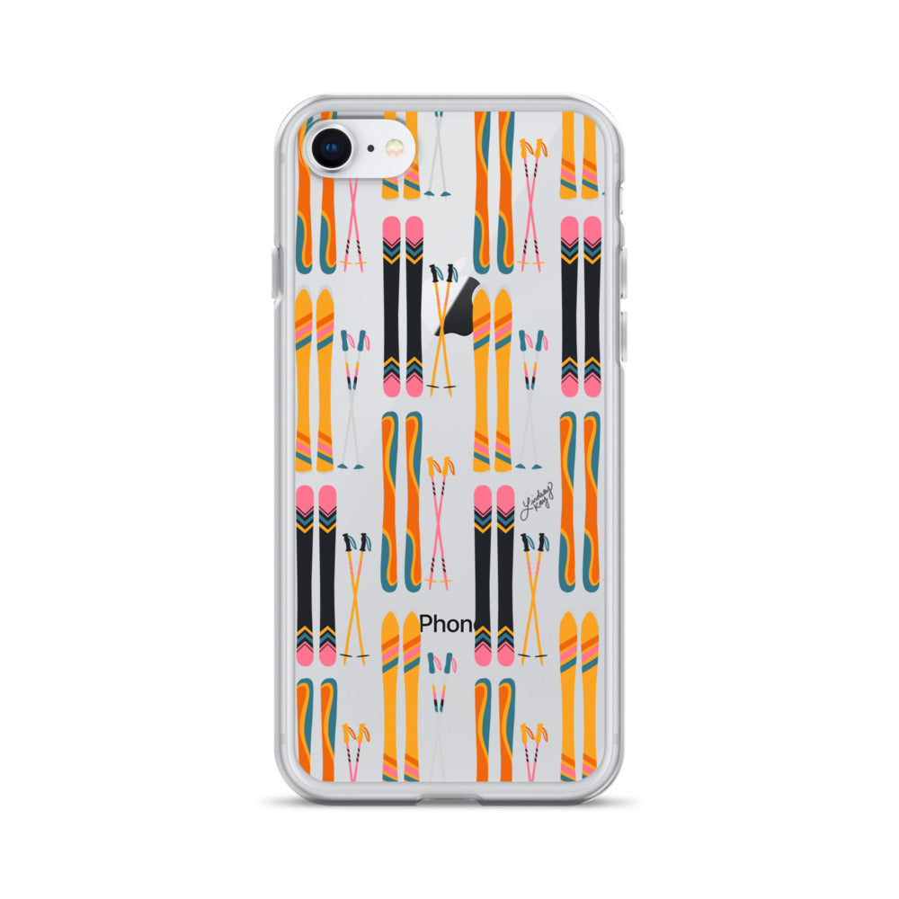 Skis and Poles Patterned - Clear Case for iPhone®