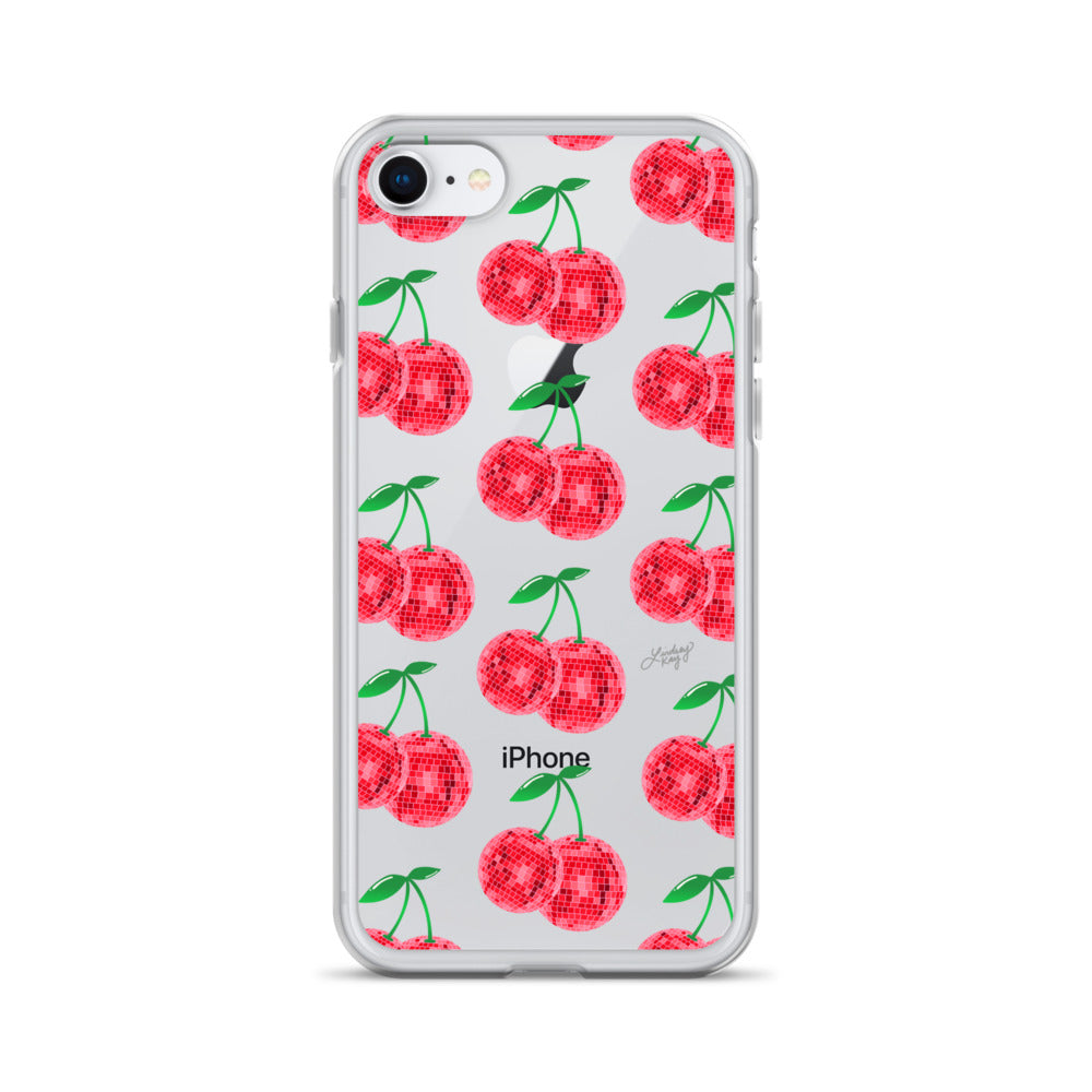 Red Disco Ball Cherries - Clear Case for iPhone® - Sizes 11 & 16