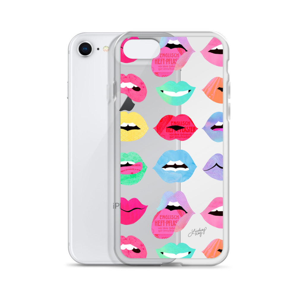 Labios de amor arcoíris - Funda transparente para iPhone®