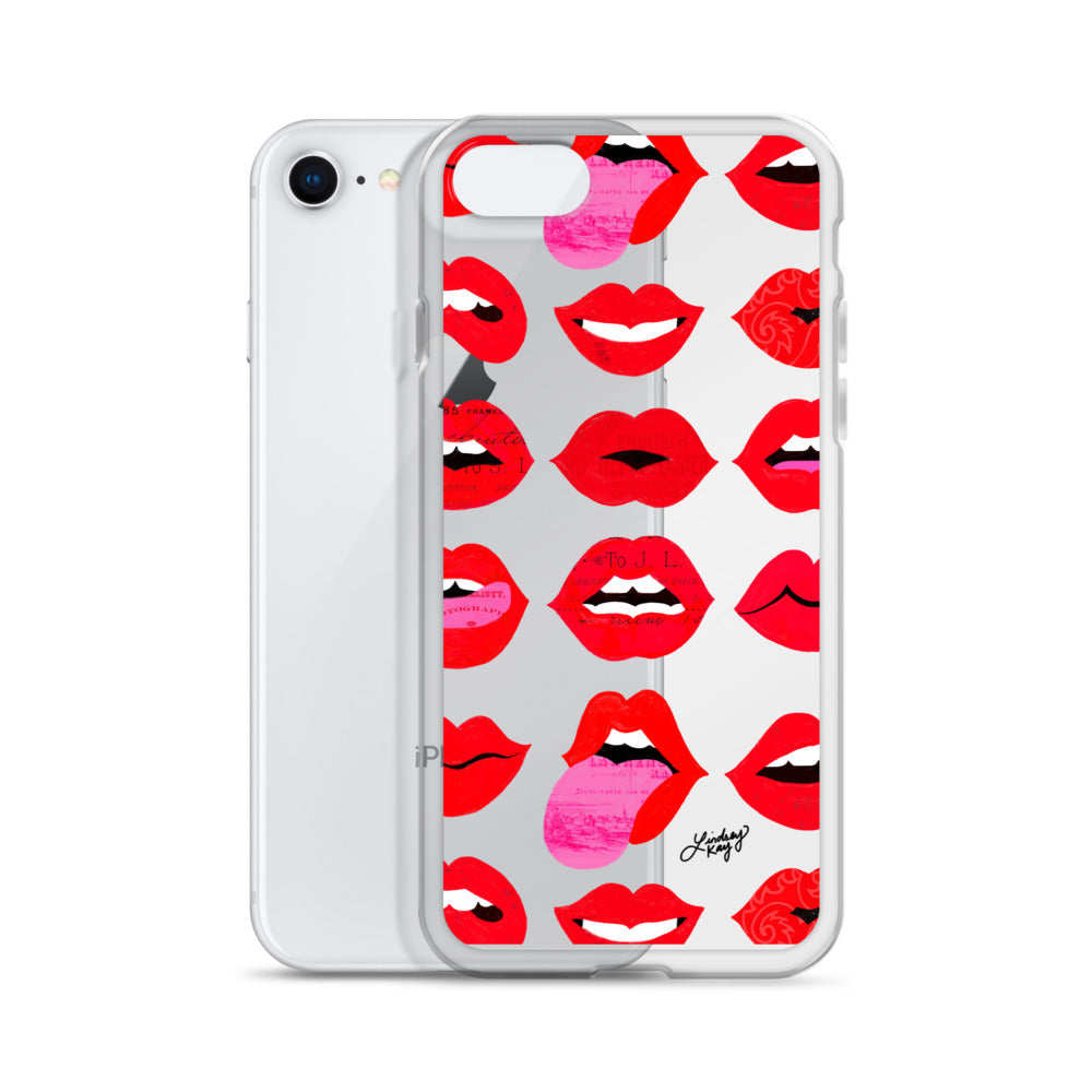 Labios rojos de amor - Funda transparente para iPhone®