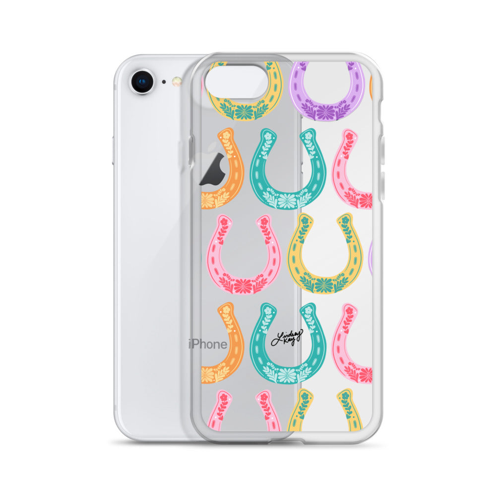Colorful Horseshoe Illustration Pattern - Clear Case for iPhone®