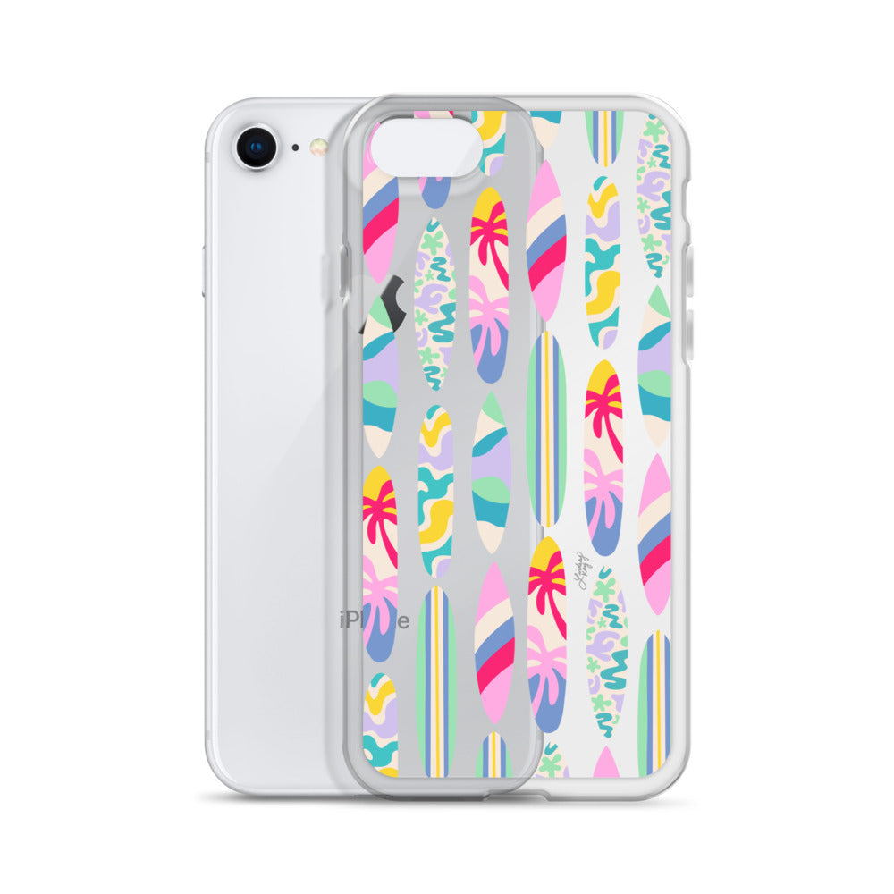 Ilustración de tablas de surf - Funda transparente para iPhone®