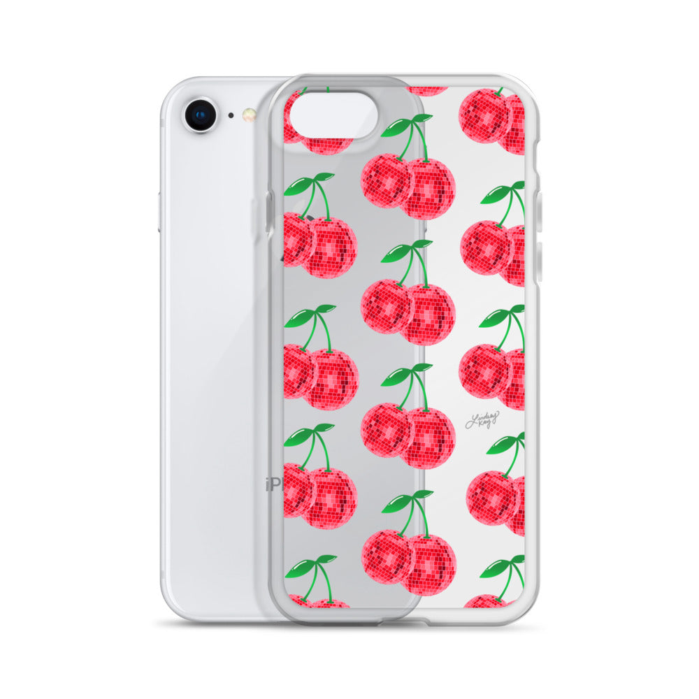 Red Disco Ball Cherries - Clear Case for iPhone® - Sizes 11 & 16
