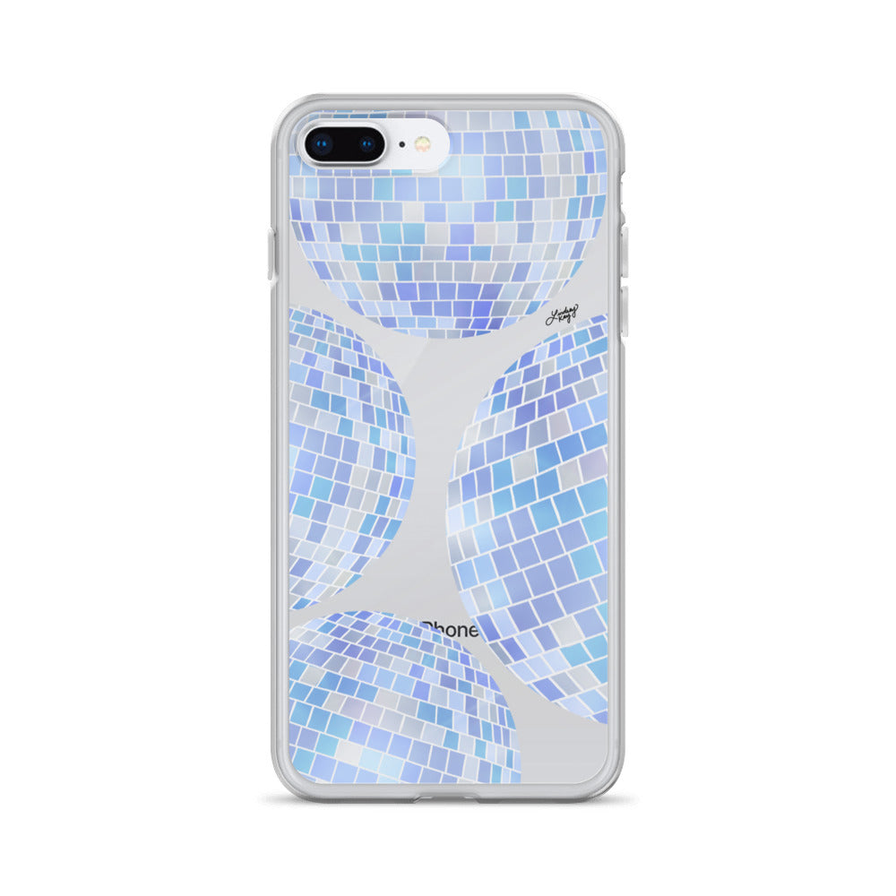 Blue Disco Balls Illustration - Clear Case for iPhone®