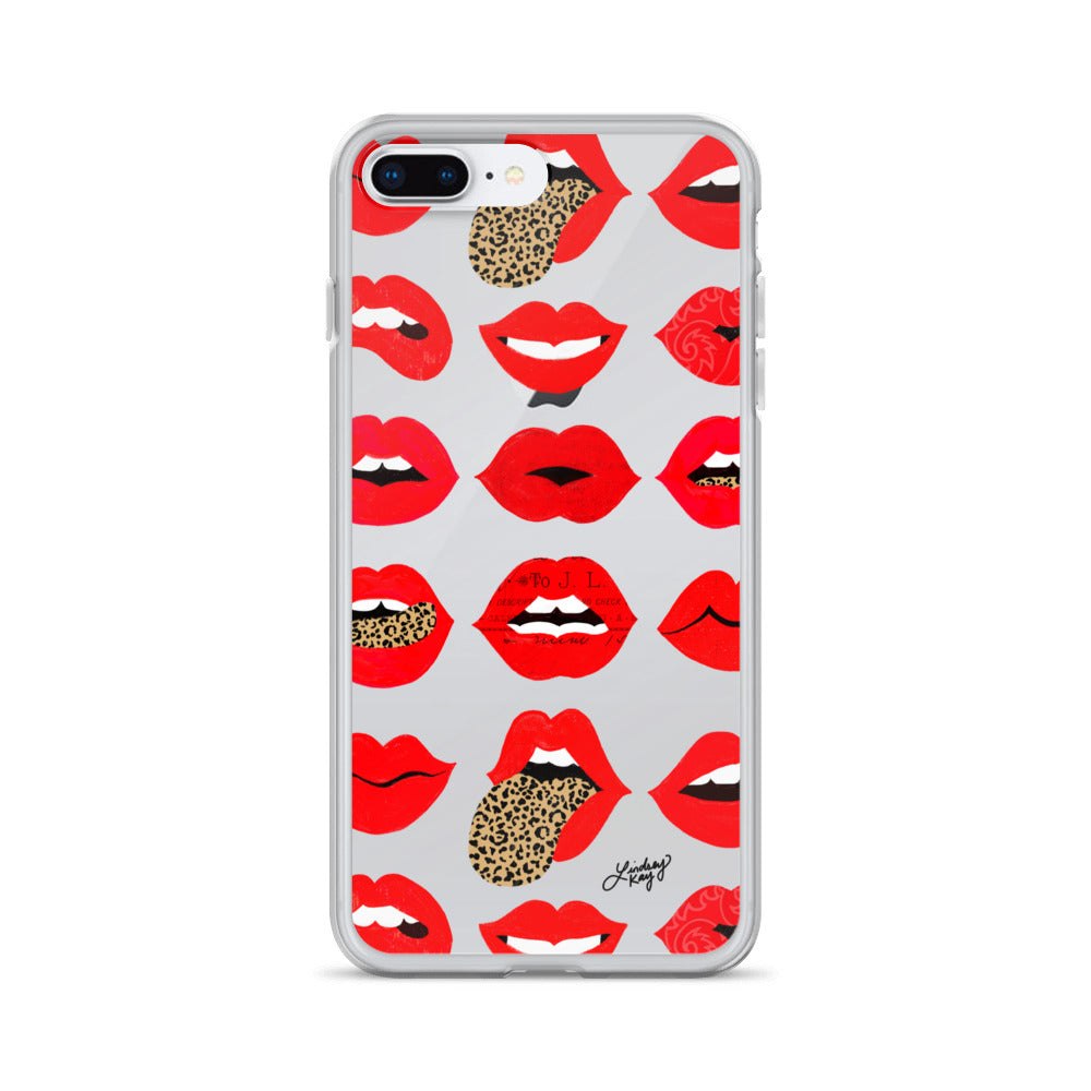Labios de amor de leopardo - Funda transparente para iPhone®