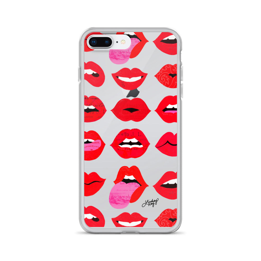 Red Lips of Love - Clear Case for iPhone®