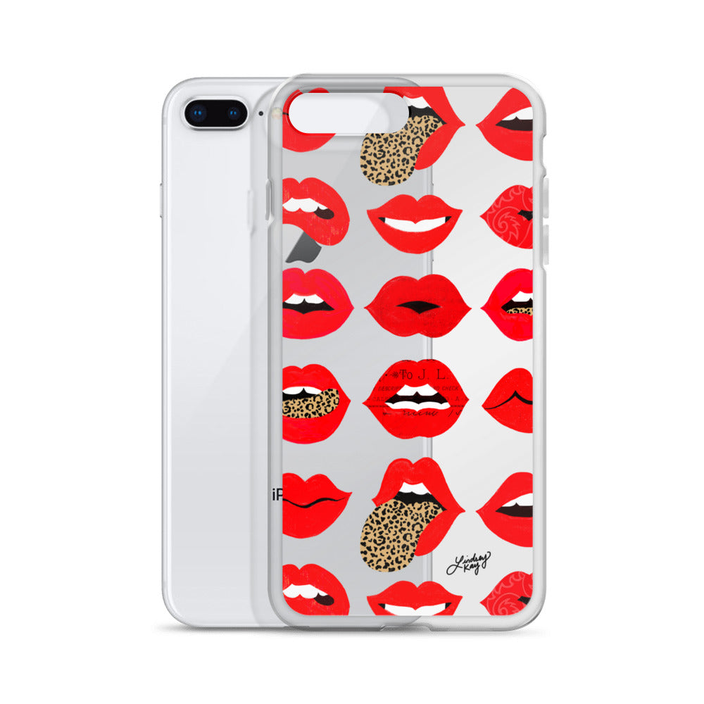 Labios de amor de leopardo - Funda transparente para iPhone®