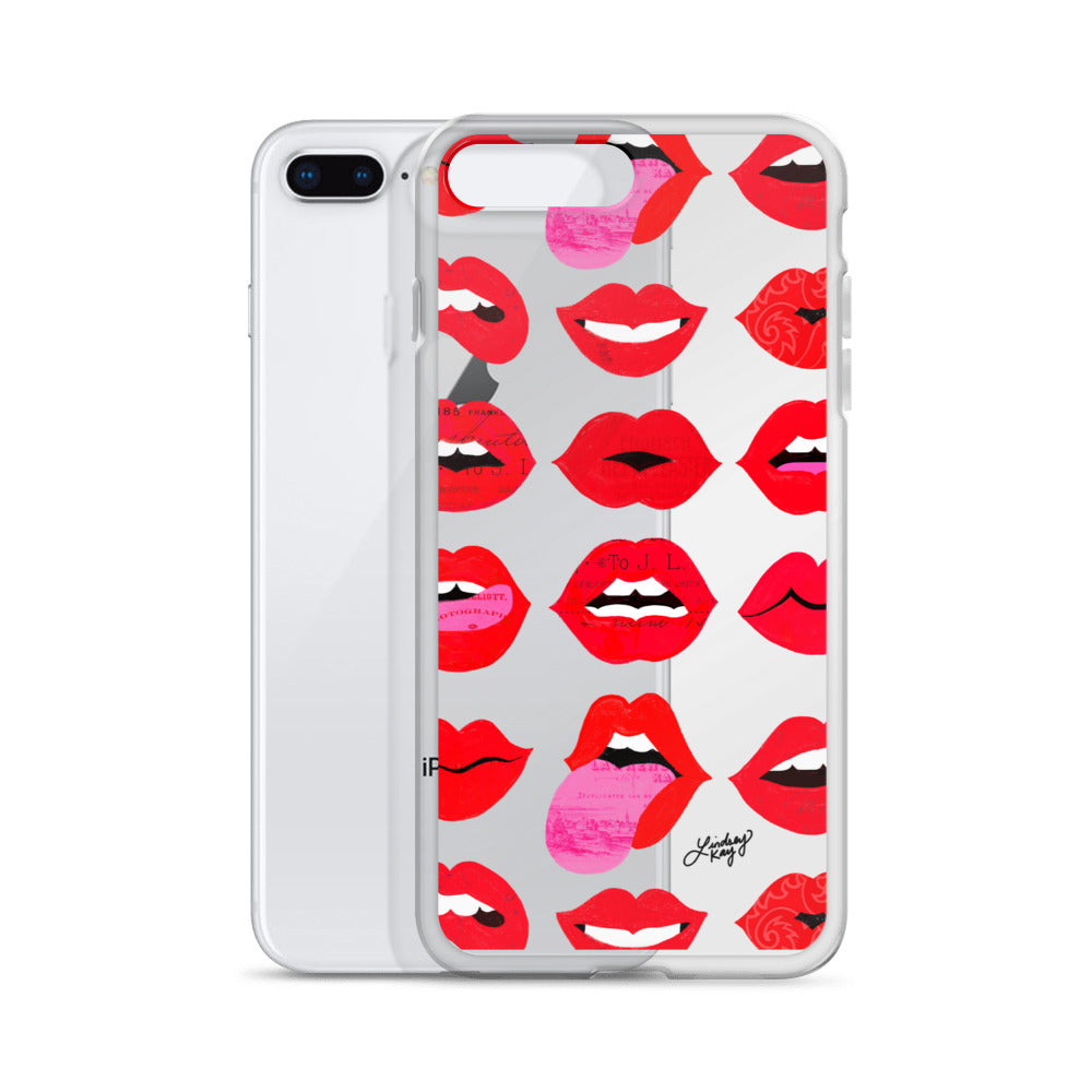 Labios rojos de amor - Funda transparente para iPhone®