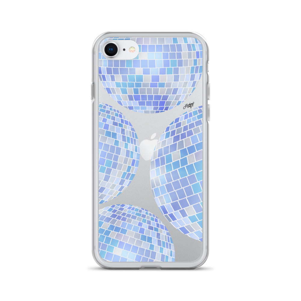 Blue Disco Balls Illustration - Clear Case for iPhone®