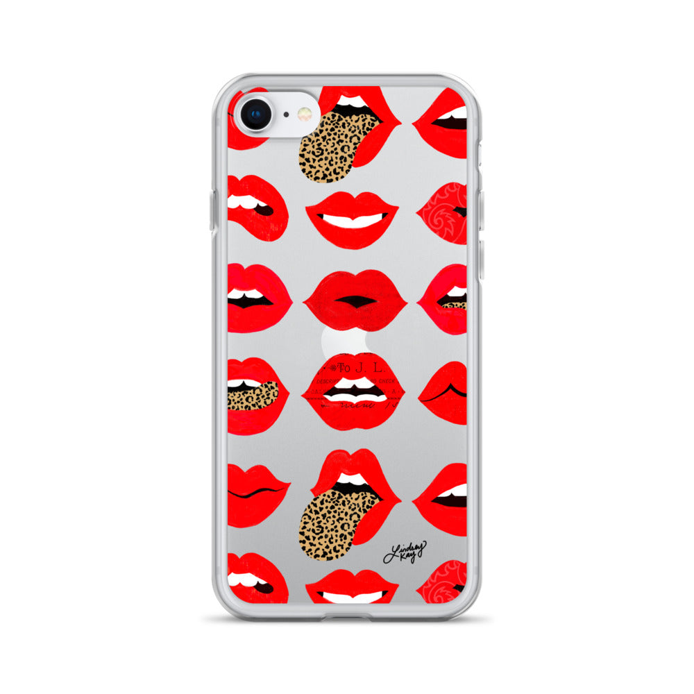 Labios de amor de leopardo - Funda transparente para iPhone®