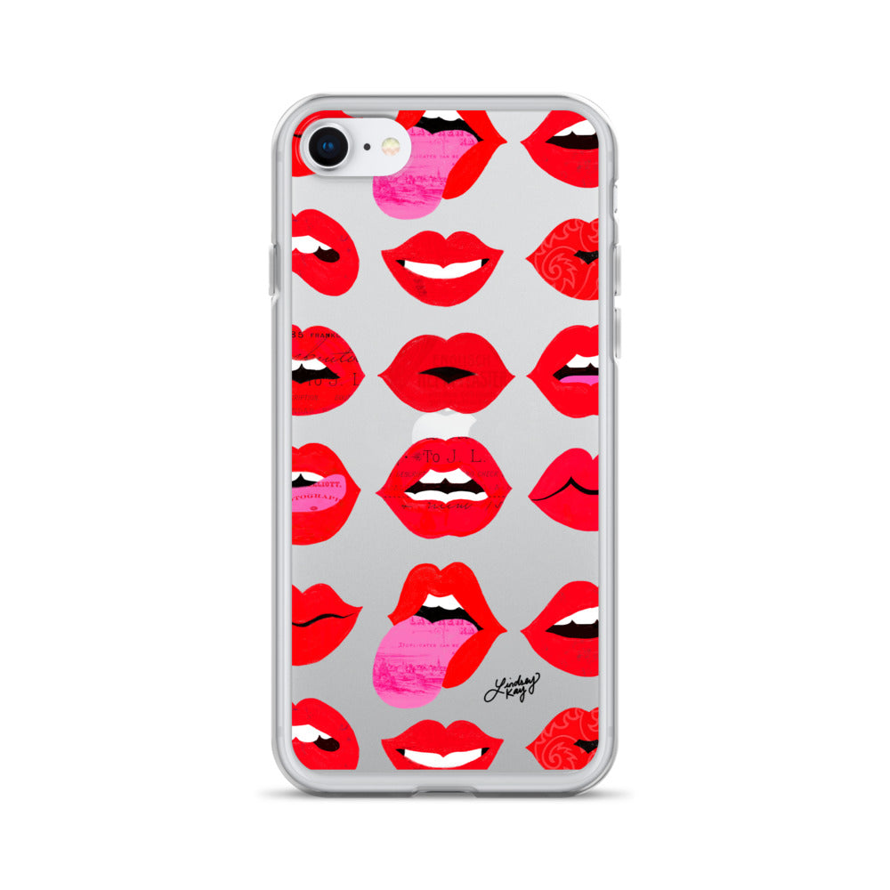 Labios rojos de amor - Funda transparente para iPhone®
